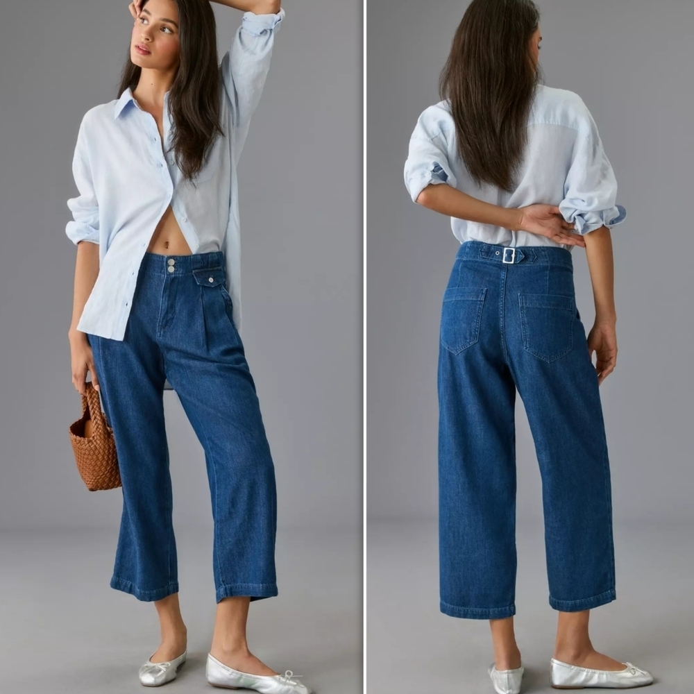 Pilcro Mid-Rise Pleated Trouser Jeans